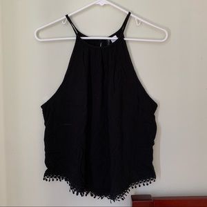 H&M Black Halter Top with Lacing